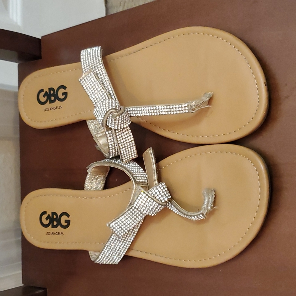 G by Guess Rhinestone Thong Sandal 8/9